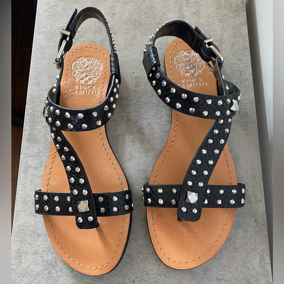 Black Studded Vince Camuto Sandals, size 7.5 - Picture 3 of 3